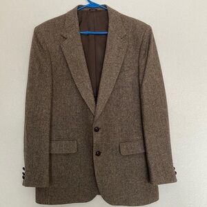 Stafford Brown Tweed Wool Blazer Size 43R